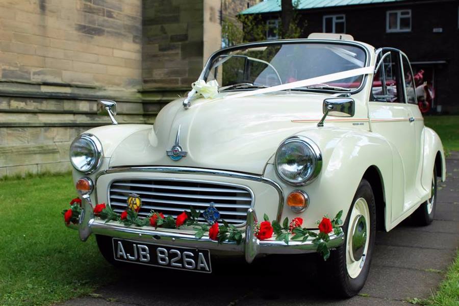 Morris Minor wedding car