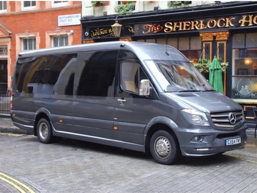Grey Mercedes Sprinter Coach wedding car in Mortlake #11392