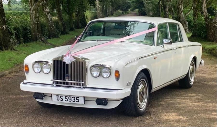 White Rolls Royce Silver Shadow II Saloon wedding car #11263