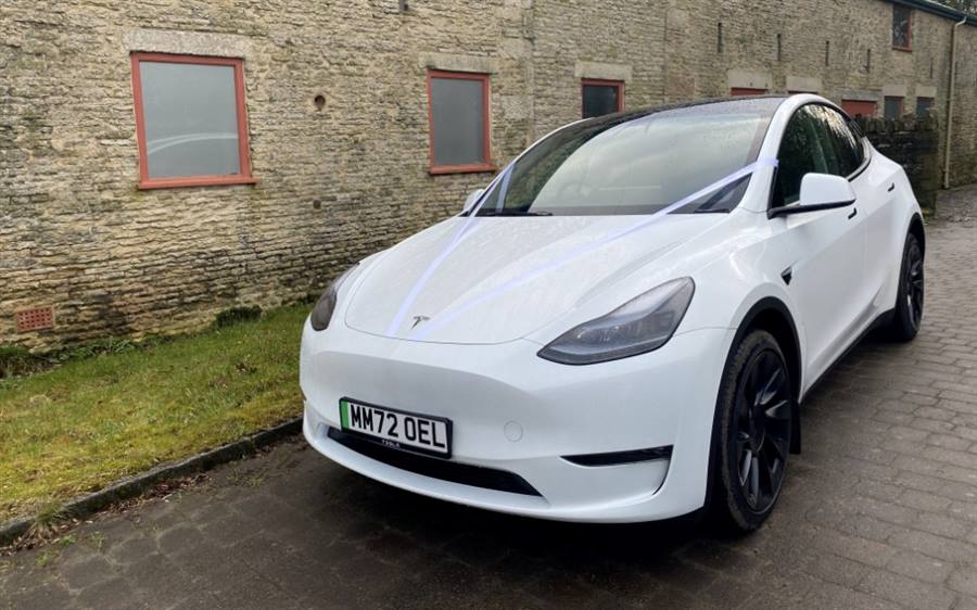 Tesla Y wedding car
