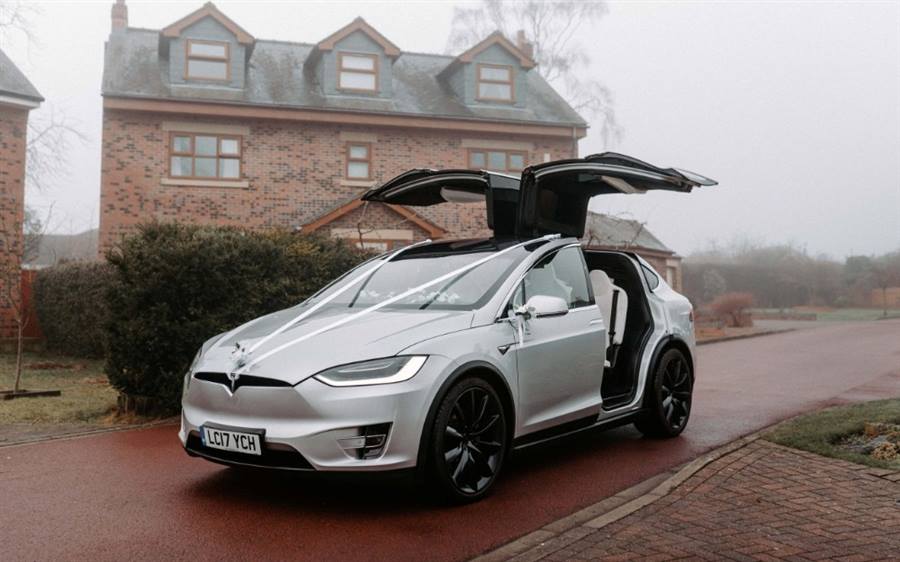 Tesla Model X wedding car