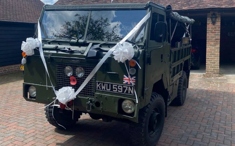 Military Land Rover 101 Gun Tractor 1975 wedding car