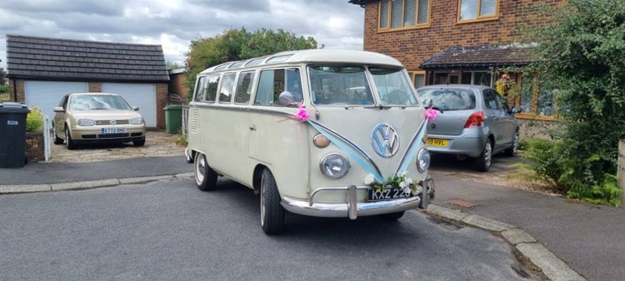 Ivory VW Campervan 23 Window Samie WeddingBus wedding car in