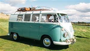 VW Campervan Split-Screen Wedding car. Click for more information.