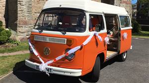 VW Campervan T2 Bay Window Wedding car. Click for more information.