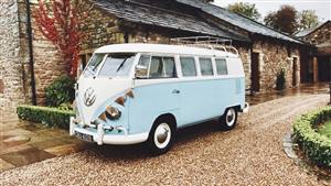 VW Campervan,Split-Screen,Blue | White