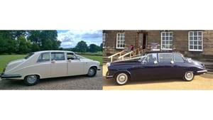 Daimler DS420 Wedding car. Click for more information.