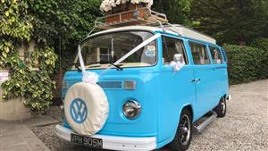 VW Campervan T2 Bay Window Wedding car. Click for more information.