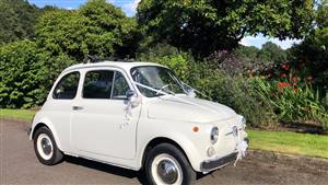 Fiat 500 Wedding car. Click for more information.