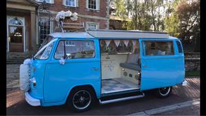 VW Campervan T2 Bay Window Wedding car. Click for more information.