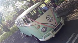 VW Campervan,Splitscreen,Mint Green | White