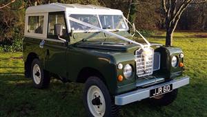 Land Rover Series II Wedding car. Click for more information.