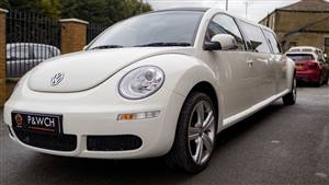 VW Beetle Limousine Wedding car. Click for more information.