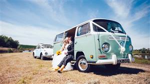 VW Campervan 1973 Bay Window Wedding car. Click for more information.