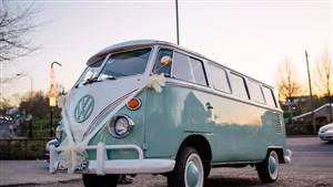 VW Campervan,Split Screen,White | Turquoise