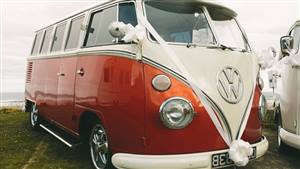 VW Campervan Split-screen Wedding car. Click for more information.