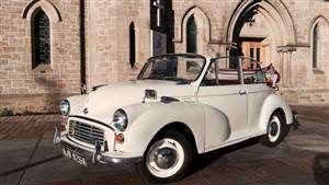 Morris Minor Wedding car. Click for more information.