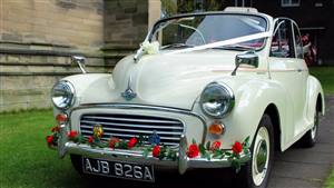 Morris Minor Wedding car. Click for more information.