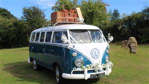 VW Campervan,1966 Split Screen,Teal Blue and White