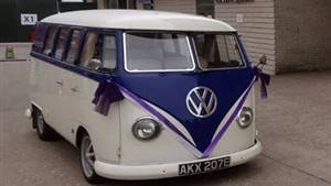 VW Campervan Split Screen Wedding car. Click for more information.