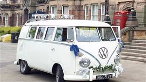 VW Campervan Split Screen Wedding car. Click for more information.