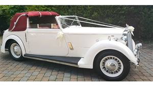 Vintage Rover 1939 Salmons Tickford Drop Head Coupe Wedding car. Click for more information.