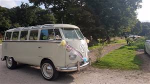 VW Campervan 23 Window Samba Wedding car. Click for more information.
