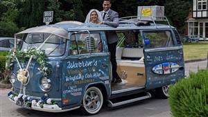 VW Campervan Bay Window Wedding car. Click for more information.