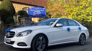 Mercedes E Class Wedding car. Click for more information.