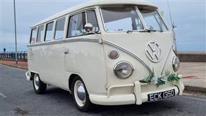 VW Campervan Split Screen Wedding car. Click for more information.