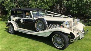 Beauford Tourer BW Wedding car. Click for more information.