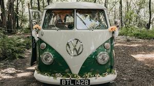 VW Campervan  Split Screen Wedding car. Click for more information.