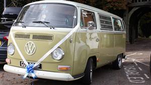 VW Campervan Bay Window Wedding car. Click for more information.