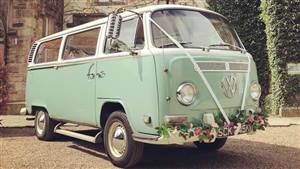 VW Campervan 1973 Bay Window Wedding car. Click for more information.