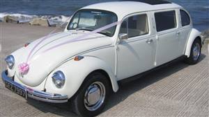 VW Stretched Beetle Wedding car. Click for more information.