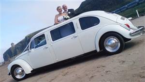 VW Stretched Beetle Wedding car. Click for more information.