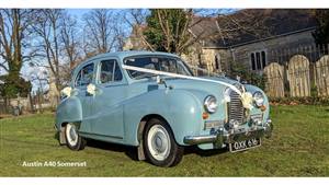 Austin  A40 Somerset Wedding car. Click for more information.