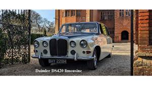 Daimler DS420 Wedding car. Click for more information.