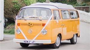 VW Campervan 1976 Type 2 Wedding car. Click for more information.