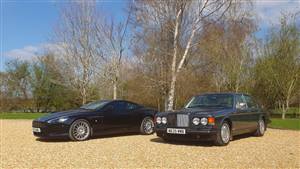 Bride and Groom Pair 2 Bentley and Aston DB9 Wedding car. Click for more information.