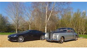 Bride & Groom Pair 3 Rolls Royce & Aston DB9 Wedding car. Click for more information.