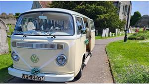 VW Campervan T2 Bay Window Wedding car. Click for more information.