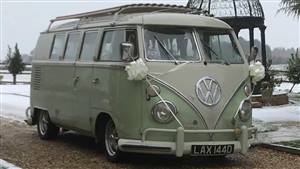 VW Campervan Split Screen Wedding car. Click for more information.