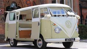 VW Campervan Split Screen Wedding car. Click for more information.