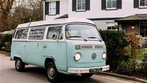 VW Campervan Type 2 Bay Window Wedding car. Click for more information.
