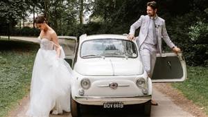 Fiat 500 Wedding car. Click for more information.
