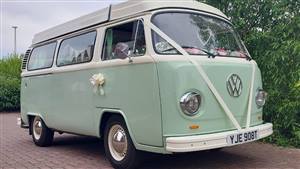 VW Campervan T2 Bay Window Wedding car. Click for more information.