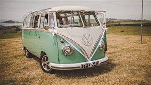 VW Campervan Split-Screen Wedding car. Click for more information.