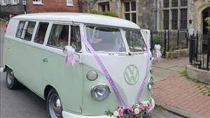 Volkswagen T2 Splitscreen (Peggy Sue) Wedding car. Click for more information.