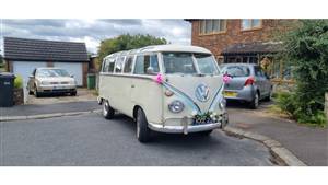 VW Campervan 23 Window Samba Wedding car. Click for more information.